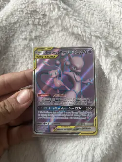 Pokemon Mewtwo & Mew GX TAG TEAM Full Art Holo Ultra Rare 222/236 - Image 1