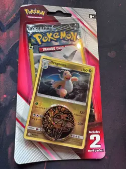 Pokemon 2x Mini Booster Packs + Dragonite Promo + Coin (Lost Thunder x 2) A - Image 1