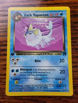 MP* Dark Vaporeon #45/82 Team Rocket 1st Edition Pokemon TCG - Image 1