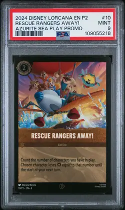 Disney Lorcana TCG Rescue Rangers Away! Disney Lorcana En P2-Promo 10 PSA 9 - Image 1