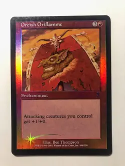 1x Foil Orcish Oriflamme 7th Edition LP-EX Magic Card, FREE SHIPPING - Image 1