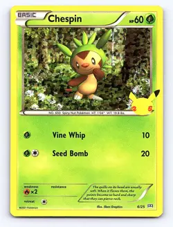 CHESPIN HOLO CARD (6/25) 2021 McDonalds Happy Meal 25th Anniv POKEMON CARD - Image 3