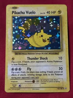 Pikachu Veulo Holo Card Shiny TCG - Image 1