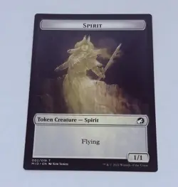 Magic The Gathering Wolf/Spirit Token - Midnight Hunt MTG Trading Card Tc7 - Image 1