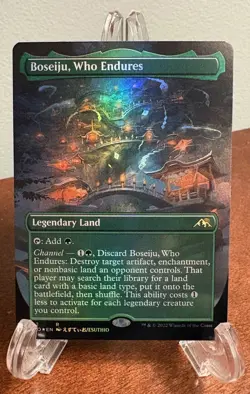 MTG Boseiju, Who Endures Borderless Foil Kamigawa: Neon Dynasty LP Magic NEO - Image 1