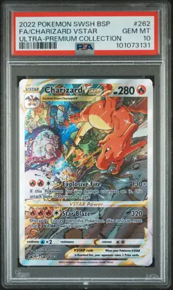 2022 POKEMON SWSH BLACK STAR PROMO #262 FULL ART/CHARIZARD VSTAR PSA 10 - Image 1