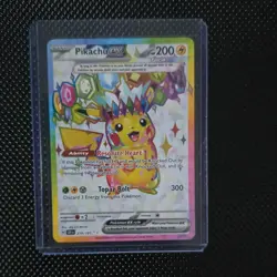 Pokemon TCG Pikachu ex SV08 Surging Sparks 219/191 Rare Full Art Holo 200 HP - Image 1