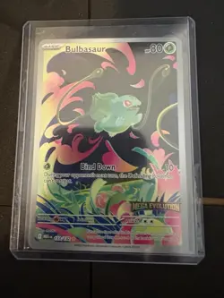 Pokemon Bulbasaur 133/132 Me01 Mega Evolution Stamp Illustration Rare - Image 1