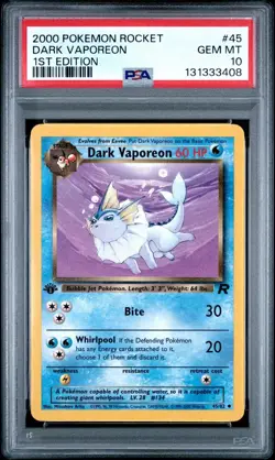 2000 Pokemon 1st Edition Rocket Dark Vaporeon | PSA 10 Gem Mint - Image 1