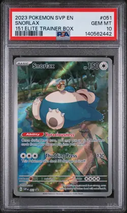 2023 POKEMON SVP EN-SV BLACK STAR PROMO 151 ELITE TRAINER BOX SNORLAX PSA 10 - Image 1
