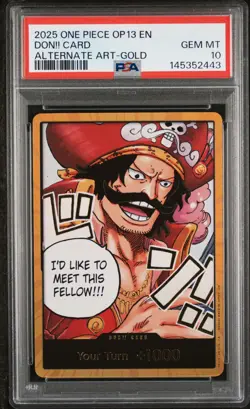2025 ONE PIECE OP13-CARRYING ON HIS WILL DON!! CARD ALT ART-GOLD PSA 10 - Image 1