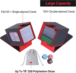 MTG Deck Box for Commander, Fits 100 Double Sleeved Cards, Includes 2 Dividers, - Image 3