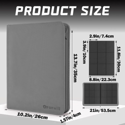 Trading Card Binder Book, 360 Pockets Zip Folder Album for TCG, MTG, Sports Card - Image 2