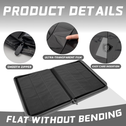 Trading Card Binder Book, 360 Pockets Zip Folder Album for TCG, MTG, Sports Card - Image 4