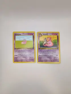 Vintage 1999 Pokemon Cards Lot Fossil First Ed Slowpoke Slowbro mp-hp - Image 1