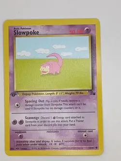 Vintage 1999 Pokemon Cards Lot Fossil First Ed Slowpoke Slowbro mp-hp - Image 2