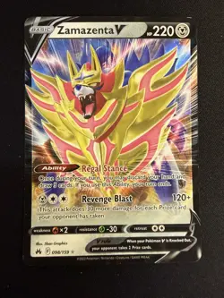 Zamazenta V - 098/159 - Pokemon Crown Zenith Sword & Shield Ultra Rare Card NM - Image 1