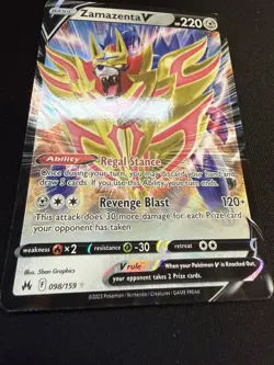 Zamazenta V - 098/159 - Pokemon Crown Zenith Sword & Shield Ultra Rare Card NM - Image 3