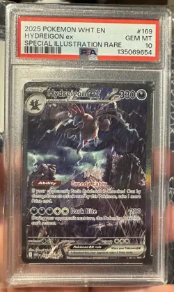 2025 POKEMON WHT EN-WHITE FLARE SPECIAL ILLUSTRATION RARE HYDREIGON EX PSA 10 - Image 1