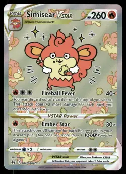 Pokemon Cards Simisear VSTAR GG37/GG70 Crown Zenith Galarian Gallery Holo NM - Image 1