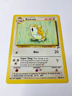 Pokemon TCG Raticate Base Set 2 58/130 Regular Unlimited Uncommon - Uncirculated - Image 2