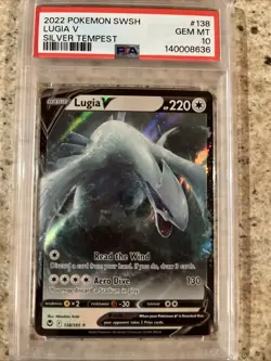 Lugia V 2022 Pokemon Sword & Shield Silver Tempest EN #138/195 PSA 10 GEM MINT - Image 1