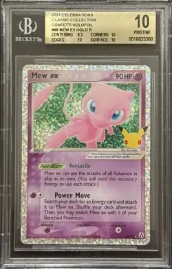 2021 BGS 10 POKEMON 25TH CELEBRATIONS CLASSIC COLLECTION CONFETTI HOLO MEW 💫 - Image 1
