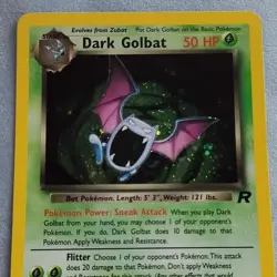 Dark Golbat 7/82 Team Rocket Holo Rare 50 HP Stage 1 Pokemon TCG - Image 1