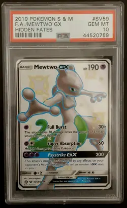 Pokemon Mewtwo GX SV59/SV94 Hidden Fates ENG PSA 10 - Image 1