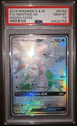 Pokemon Mewtwo GX SV59/SV94 Hidden Fates ENG PSA 10 - Image 3