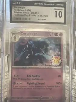 Pokemon TCG - CGC Pristine 10 Ceruledge 40/91 - 2024 Pokemon Day Promo - Image 1