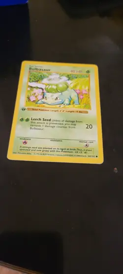 Pokemon TCG Base Set Bulbasaur 1st Edition Shadowless 44/102 LP - Image 3