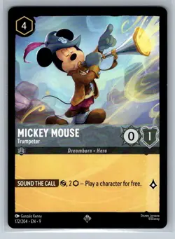 Mickey Mouse - Trumpeter 172/204 Disney Lorcana Super Rare NM FABLED - Image 1