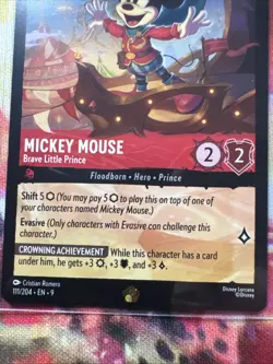 Disney Lorcana Disney Mickey Mouse 111/204 Fabled Mint Condition Rare - Image 3