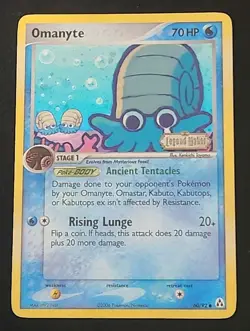 Omanyte 60/92 Legend Maker STAMPED Reverse Holo Pokemon Card 2006 - Image 1