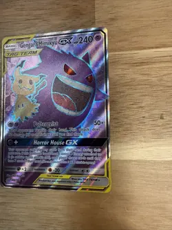 Gengar & Mimikyu GX 164/181 SM Team Up Full Art Ultra Rare Holo Pokemon Card DMG - Image 2