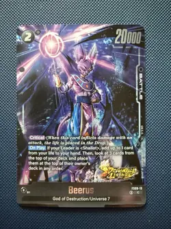 Dragonball Z Beerus Super Fusion World Foil Holo Card - Image 1
