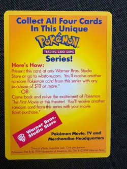 1999 Catch Mew Promo Insert WOTC Pokemon Vintage Warner Bros Movie Card - Image 2