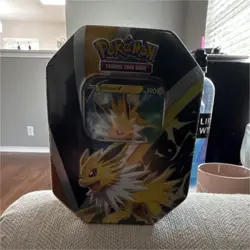 Pokemon Eevee Evolutions Jolteon V Tin Trading Card Game Standard Size - Image 1