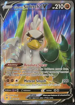 Galarian Sirfetch'd V (Full Art) 174/185 Swsh04: Vivid Voltage Holo Pokemon Card - Image 1
