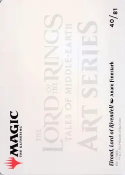 Elrond, Lord of Rivendell Art Card, #40, LTR , Reg, Art Series - NM - Image 2