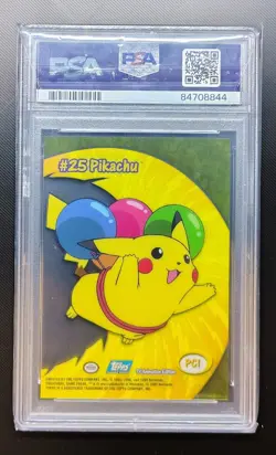 2000 TOPPS POKEMON TV ANIMATION CLEAR CARDS #PC1 PIKACHU PSA 10 - Image 2
