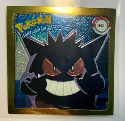 GENGAR 1999 POKEMON ARTBOX SERIES 1 Rare Gold Foil Embossed ANIME STICKER NM - Image 1