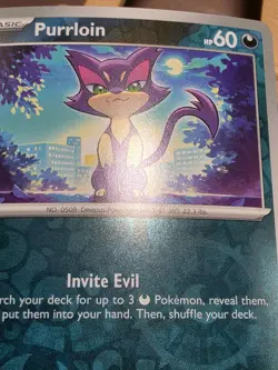 LP Pokemon Purrloin 055/086 Sv: White Flare Reverse Holo - Image 2