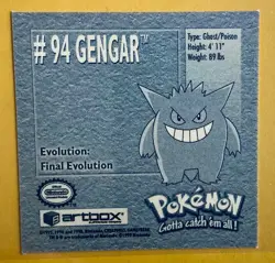 GENGAR VINTAGE 1996 - 1999 POKEMON ARTBOX SERIES 1 STICKER 2”x 2” NM-M - Image 2