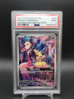 2025 Marnie’s Morpeko SVP 206 Rival Battle Deck PSA 9 Pokemon TCG - Image 1