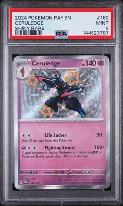 2024 POKEMON PAF EN-PALDEAN FATES SHINY RARE #162 CERULEDGE PSA 9 - Image 1