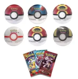 SEALED x6 Pokemon TCG Pokeball Tins - 18 Booster Packs Costco Exclusive - Image 2