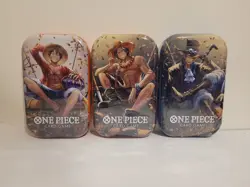 Bandai Namco One Piece Card Game Tin Pack art Set Vol.2 (TS-02, OP-13) Lot Of 3 - Image 1