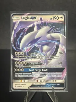 Pokemon 2018 SM Lost Thunder Lugia GX 159/214 Rare Holo Near Mint - Image 1